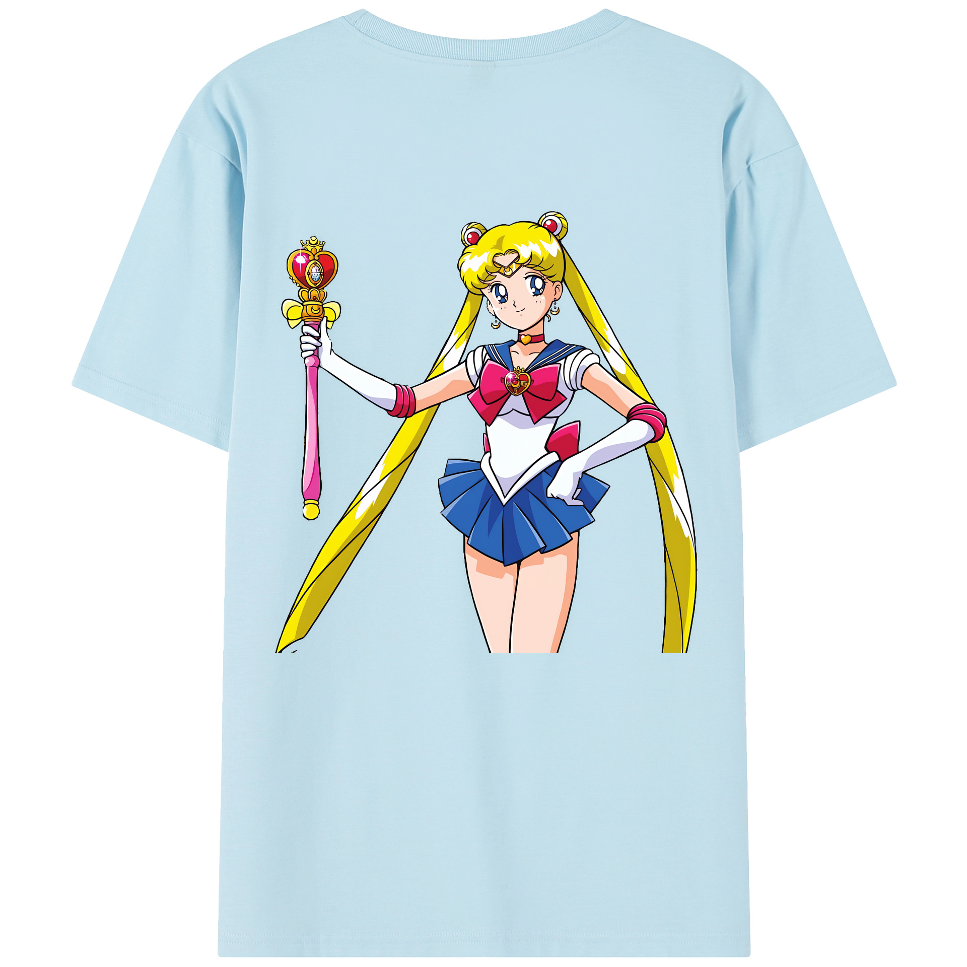 （画像用） 美少女戦士セーラームーン 月野 うさぎ つきの うさぎ Sailor Moon Tsukino Usagi 綿100％半袖Tシャツ（背面プリント）